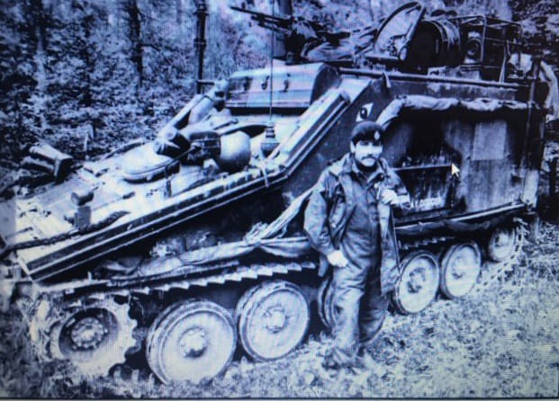 'In Germany on exercise. Under the Chinese eye of the Royal Tank Regiment.' 'In Germany on exercise. Under the Chinese eye of the Royal Tank Regiment.'